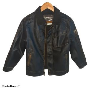 Hawke & Company vegan leather boys bomber jacket